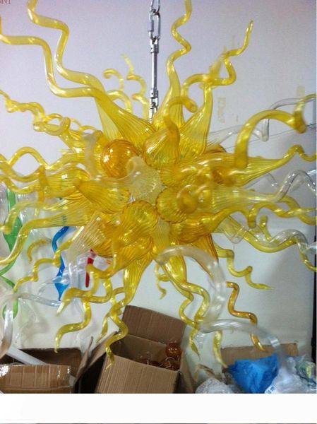 

ac led bulbs 110v 240v hanging wonderful art lighting yellow blown glass chandelier ornament