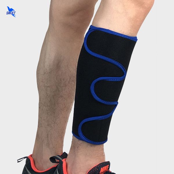 

elbow & knee pads 2 pcs adjust neoprene calf support shin guard pressure protector leg sleeve mtb cycling football compression sports s, Black;gray