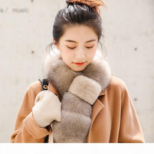 

zdfurs * 2018 real fox fur шарф с rex rabbit fur scarf natural fox fur глушитель бесплатная доставка, Blue;gray