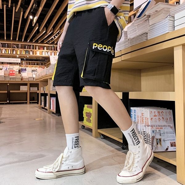 

2020 new overalls men's trendy loose overalls casual multi-pocket trendy fat casual pants summer pants