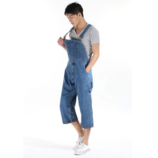 

men's denim overalls 2020 men's plus size 50 overalls fashion big pocket jumpsuit retro jumpsuit shorts, Blue