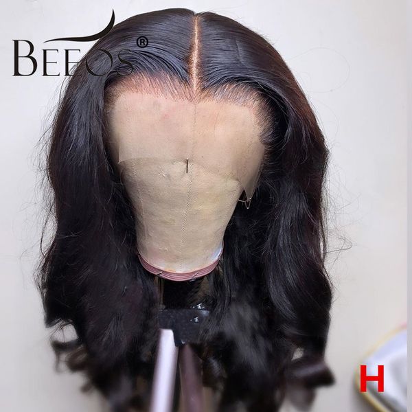 

beeos 13*6 deep part lace front human hair wigs 180% for black women high ratio brazilian body wave 150% baby hair remy winter