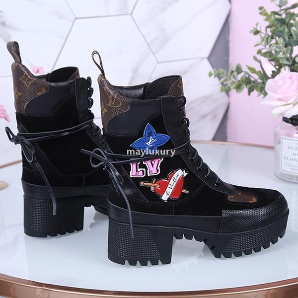 

new women boots shoes luxury chaussures de femme casual shoes for party luxury footwears laureate platform desert boot bottes femmes drop sh, Black