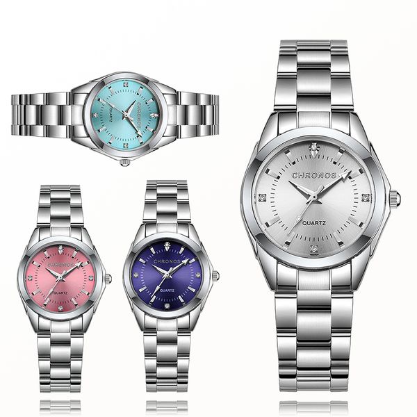 

designer women luxury rhinestone stainless steel quartz watches ladies business watch japanese quartz movement relogio feminino, Slivery;brown