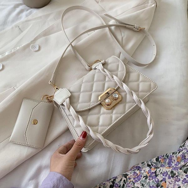 

2 pcs/set small pu leather crossbody bags for women 2020 elegant shoulder handbags and purses female travel cross body bag