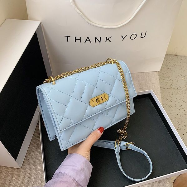 

quality solid color pu leather crossbody bag for women elegant lady shoulder handbags female travel fashion cross body chain bag