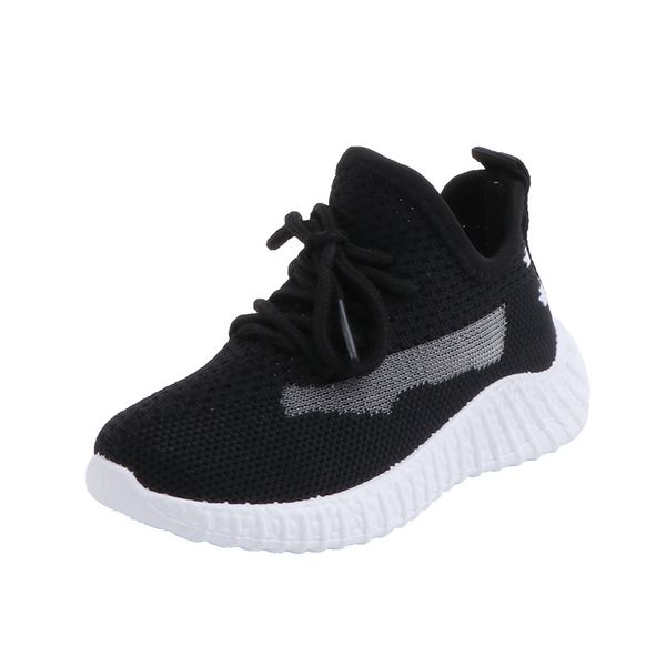 

athletic & outdoor kids sneakers boy girl flying weave coconut shoes middle small children breathable mesh lightweight casual single, Black