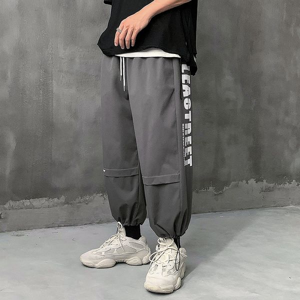 

hip hop streetwear sport 2020 spring autumn harem rock cargo pink men's pocket pants fashions joggers casual skateboard trousers, Black