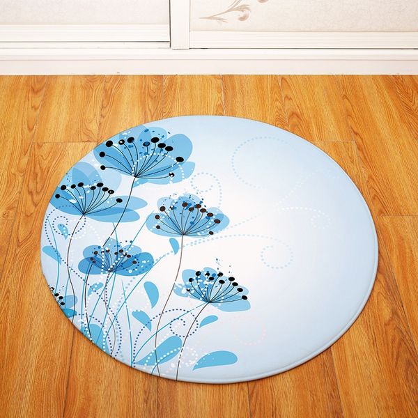 

flower round flower digital digital printing door bedroom floor mat kitchen bathroom water absorbing non-slip floor mat