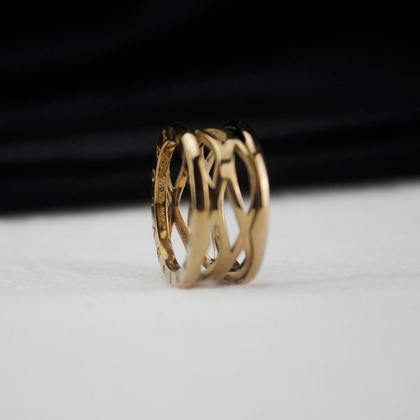 

women titanium steel hollow ring ladies gold rings wedding engagement fine jewelry
