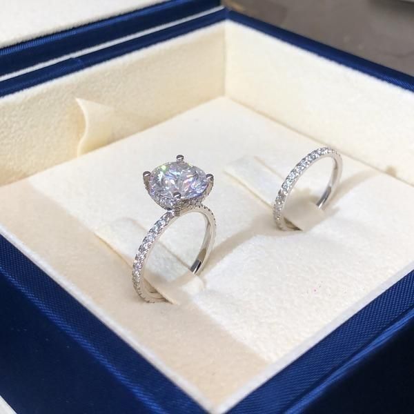 

sanjie моды простое кольцо круглого циркон кольца ювелирные изделия, Silver