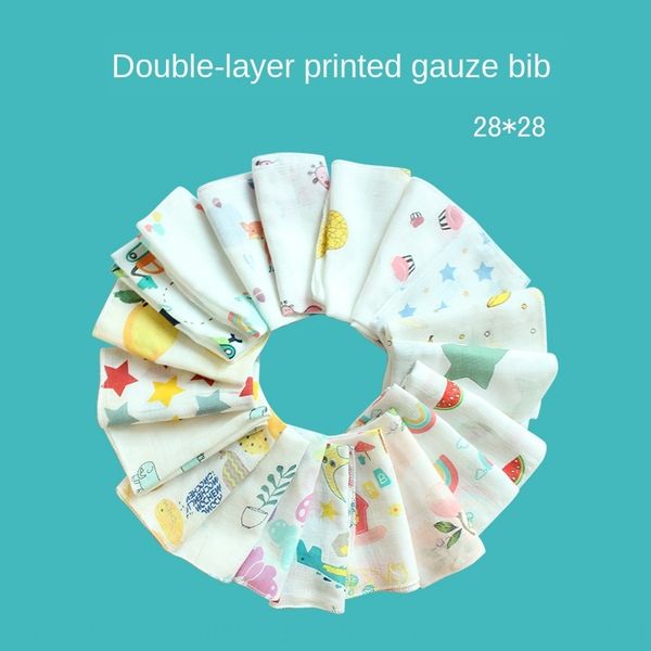 

new muslin gauze handkerchief baby cotton cartoon saliva towel handkerchief muslim gauze saliva towel