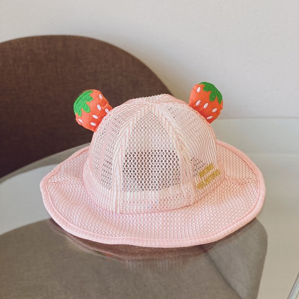 

baby fisherman summer thin female baby sun cute bucket bucket hat basin fisherman super cute boy mesh sun basin hat, Yellow