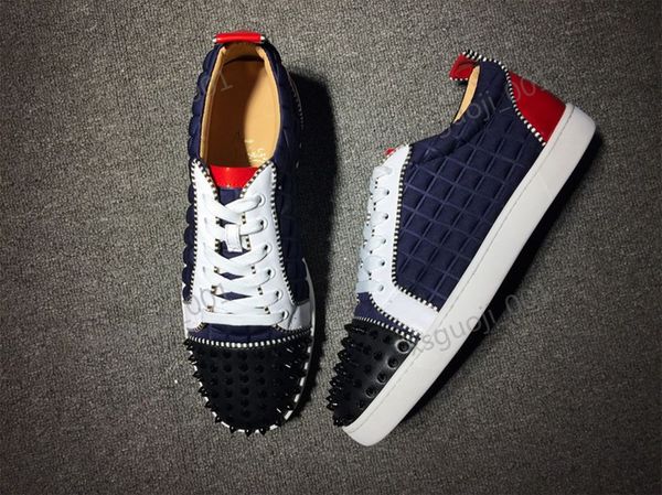 

christian loubutin cl shoes марка progettista роскошного мужского red bottoms shoes xshfbcl шипованной шипы l flats повседневные кроссовки д, Black;red