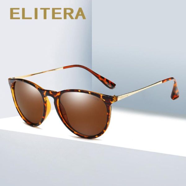 

elitera flash 2020 women polarized sunglasses cat eye women leopard black blue sun glasses fashion design uv400 protection, White;black
