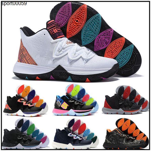 

2020 kyrie men 5 kids basketball shoes for sale 5s sneakers sports mens shoe wolf grey team red outdoor trainers basketball shoes, Black