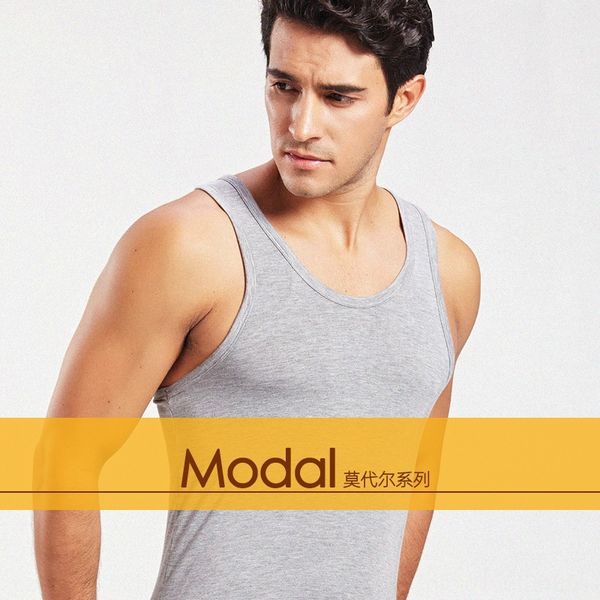 

men' stretch slim modal solid color sports vest waistcoat waistcoat vest men' tight bodybuilding base shirt, White;black