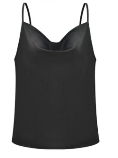 

cross-border wish explosion models european and american solid color suspenders small vest bottoming simulation silk chiffon shirt top, White