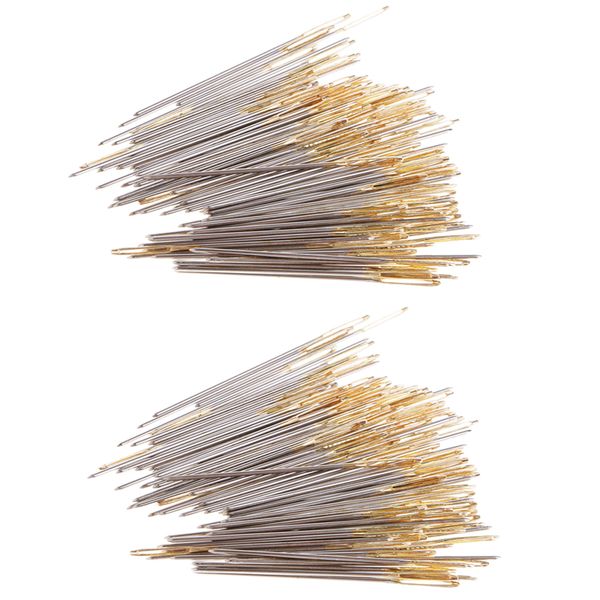 

200pcs/set cross stitch needles, metal embroidery cross stitch hand needles tool smooth sturdy embroidery accessories size 26 with gold eye, Black