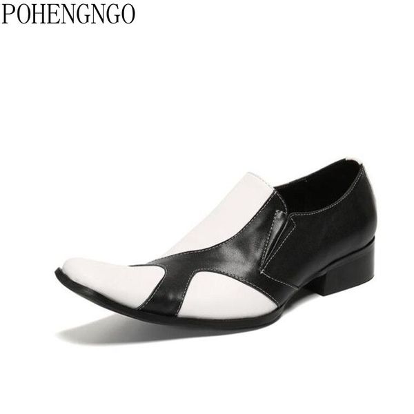 

2020 мужчины пром проскальзывания на кожаный loafer обувь дизайнер черный белый бизнес вечернее платье мужчины свадьба мода обувь люкс, Black