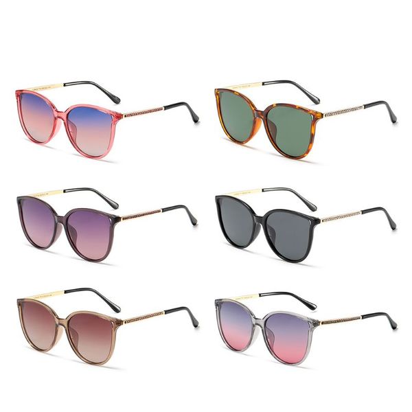 

мода женщины поляризованные очки защита от ультрафиолетовых лучей vintage cateye солнцезащитные очки a69f, White;black
