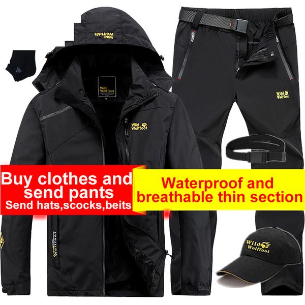 

outdoor jackets&hoodies jackets men and women single-layer thin coat mountaineering suit pants waterproof breathable fishing, Blue;black