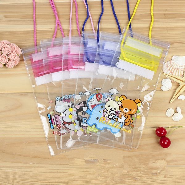 

thpur cartoon transparent waterproof three-way sealed magic sticker dustproof waterproof mobile phone bag mobile phone bag swimming wet-proo