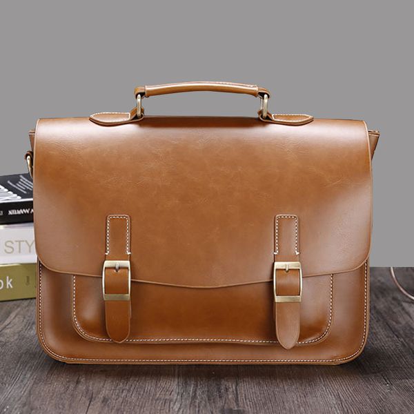 

crazy horse 2020 men casual briefcase business shoulder bag leather messenger bags laphandbag bag men's travel bags