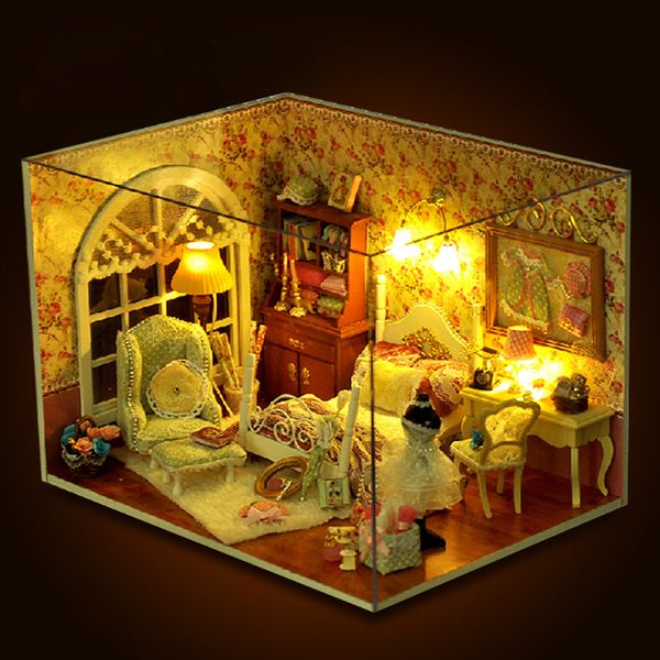 

diy model dollhouse furniture miniature doll house dust cover 3d wooden christmas gift toys for children fantasy princess room y200414