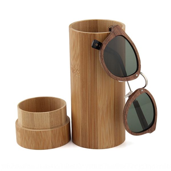 

cylinder bamboo case glasses case bamboo sun glasses box laser polarizer box, Blue
