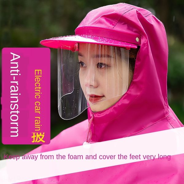 

electric battery motorcycle car raincoat motorcycle single double men's and women's helmet-mounted riding poncho anti-rainstorm ex