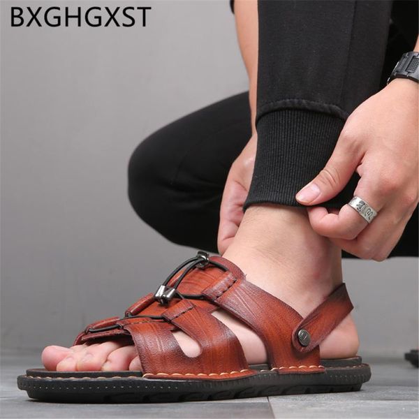 

gladiator sandals for men shoes summer sandals men leather beach shoes 2020 designer for casual, Black