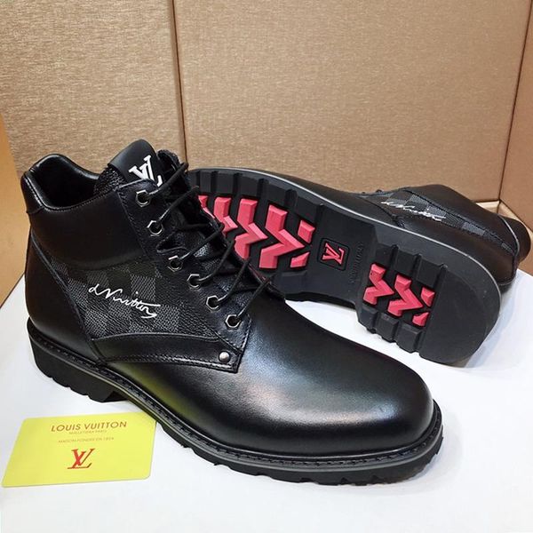 

luxury mens shoes fashion comfortable casual shoes for men oberkampf ankle boot martin boots with origin box bottes hommes fashion type, Black