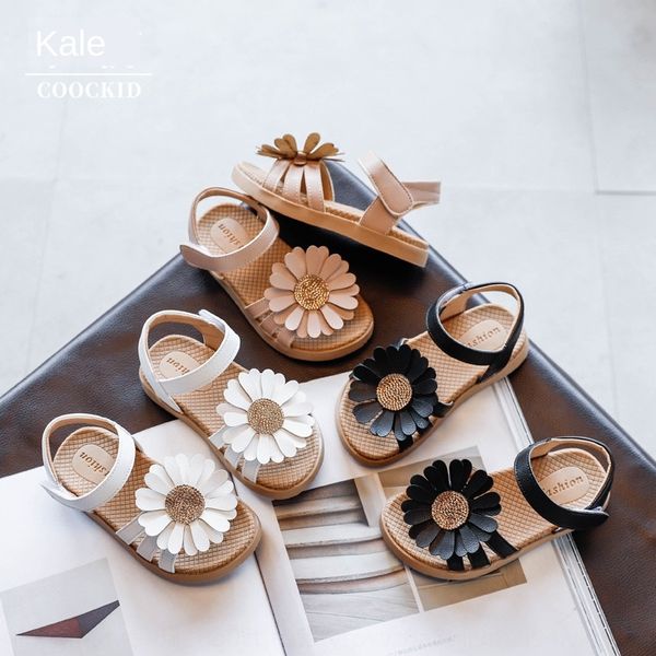 

девочек 2020 новых девочек моды корейский детский стиль цветок ребенка мягкая принцесса сандалии и сандалии обувь, Black;red