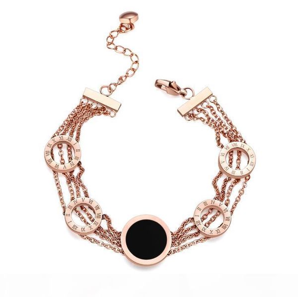 

wholesale fashion jewelry for women stainless steel multi-layer bracelet new design pretty christmas party style gift, Black