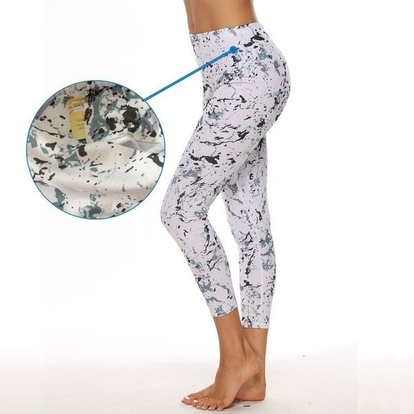 

new women marble print style workout leggings lnside pocket elastic high waist jogging legins women fitness leggings sweatpants, Black