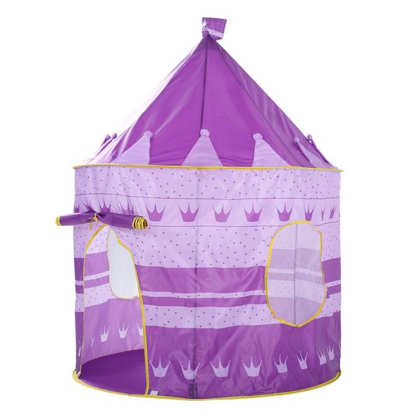 

childrens tent toys outdoor game house purple crown striped castle parent-child ocean ball yurt