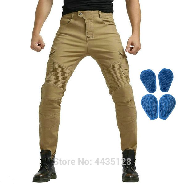 

volero motorcycle riding protective pants knight daily loose straigt trousers khaki six pockets locomotive jeans
