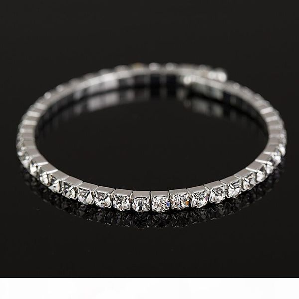 

y new women 's girl 's fashion sliver filled clear austrian crystal bracelets &bangles gift jewelry b044, Black