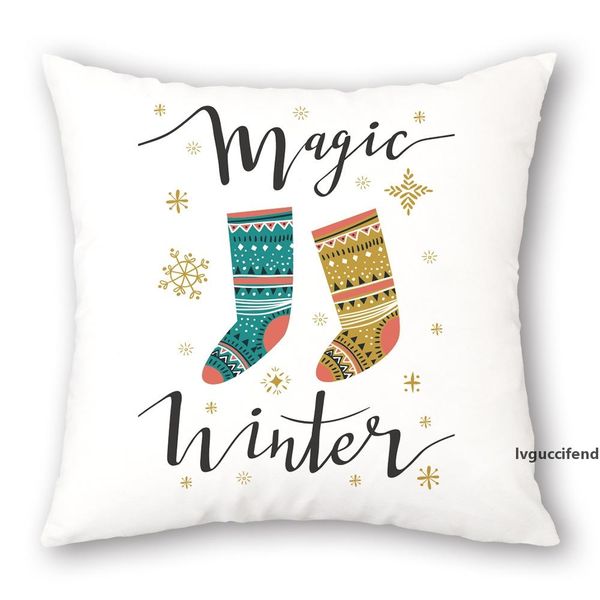 

christmas throw pillow case 45*45cm cartoon elk stocking christmas tree pillow covers home sofa pillowcase xmas decoration cushion cover