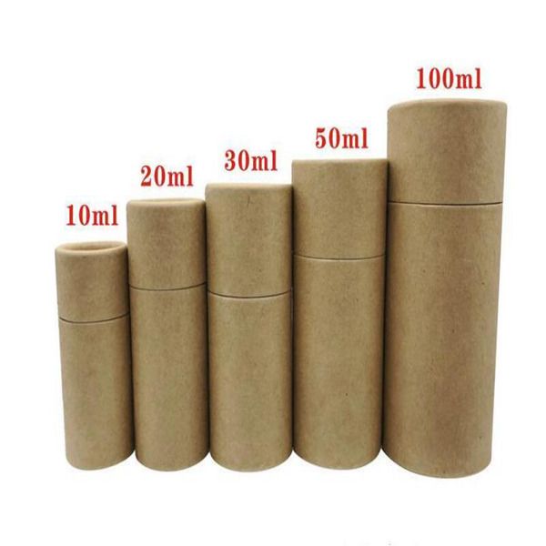 Kraft papel do cilindro Box Embalagens para 10ml / 20ml / 30ml / 50ml / 100ML Perfume Frasco de petróleo essencial Cosméticos caixas de presente de chá