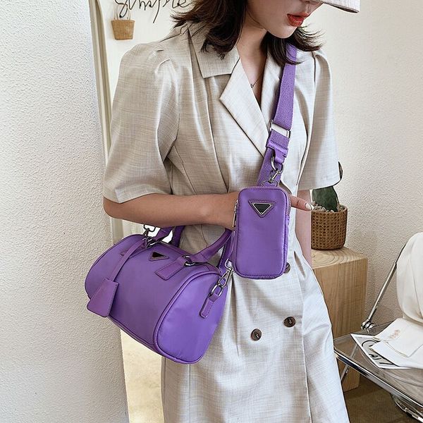 

purse hook 2020 new waterproof nylon cloth women's bag solid color portable pillow bag one-shoulder hand bag canvas