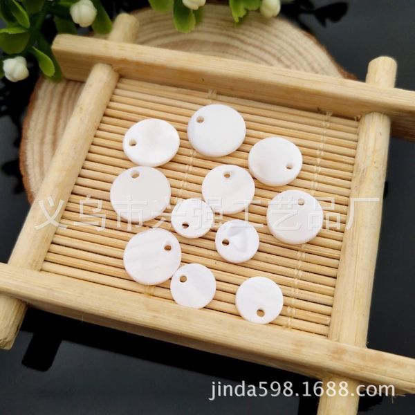 

natural wafer earring freshwater full white edge hole diy diy shell accessories shell jewelry accessories, Silver