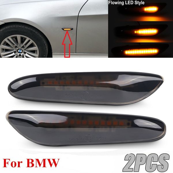 

2pcs dynamic последовательная amber led side marker мигалка сигнала поворота для 1/3/5 серии e90 e60 e82 e87 e88 e46