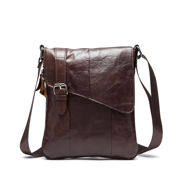 

summer 2020 head leather solid business shoulder bag for men vertical men's casual messenger bag leather coffee brown two colors