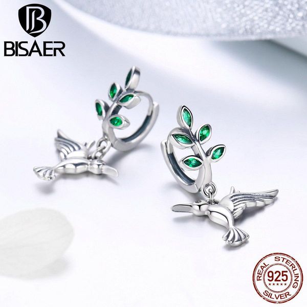 

bisaer серебряные серьги для женщин 925 silver spring колибри птица падение серьги brincos 2019 режим bijoux gxe464