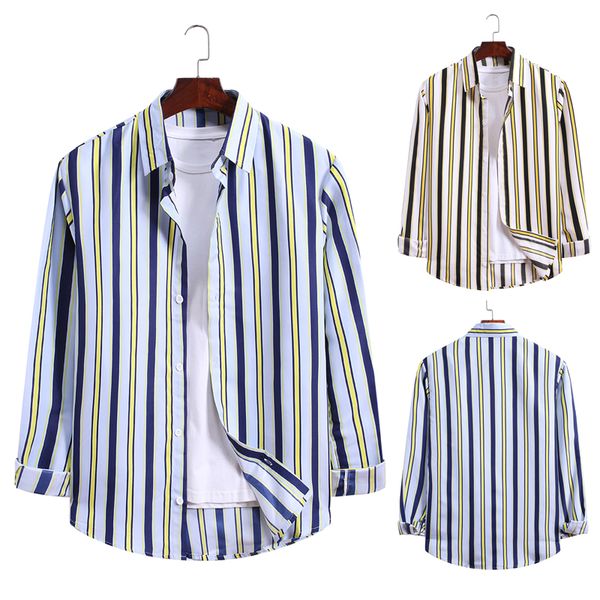 

men's casual shirts 2021 autumn and winter twill color matching long-sleeved shirt fashion al054, White;black