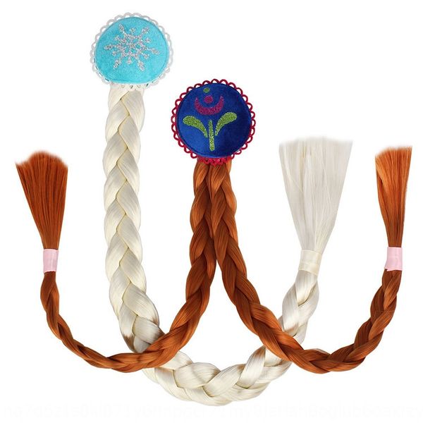 

cosplay aisha anna frozen children braid princess clip cosplay aisha anna frozen children wig braid princess wig clip, Slivery;white