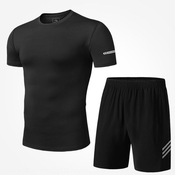 

fitness wear men's gym outdoor sports short sportswear sweat-absorbing basketball tight running suit outdoor sports short suit, White;black