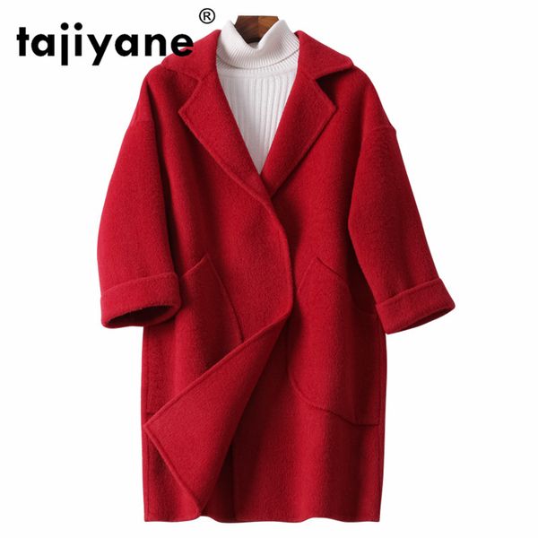 

spring autumn wool coat women clothes 2020 korean vintage woolen jacket red womens coats and jackets abrigo mujer n2814 zt2539, Black
